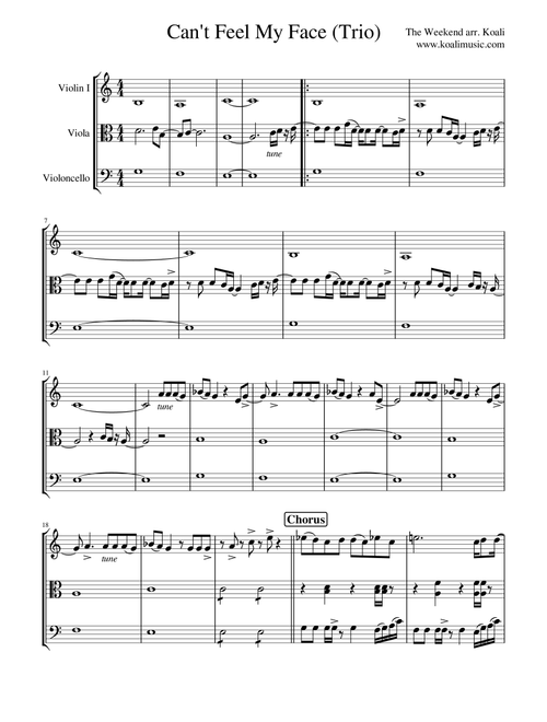 Can't Feel My Face (Arr. KoaliMusic) - The Weeknd (String Ensemble)