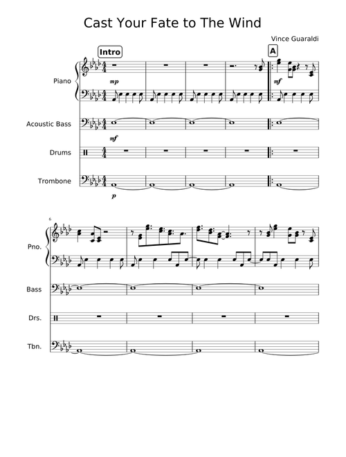 Cast your fate to the wind piano