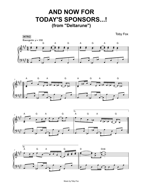 And Now For Today's Sponsors...! (from Deltarune) - Toby Fox (Piano)