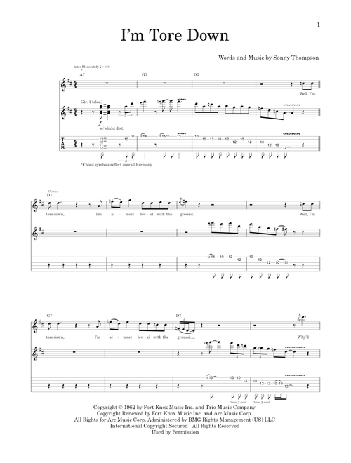 I'm Tore Down - Freddie King (Guitar Tab)