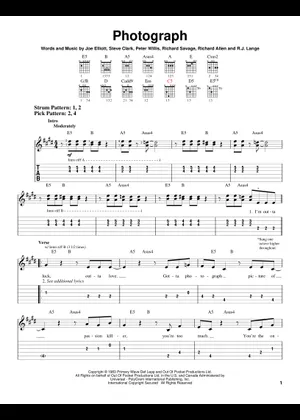 Play Official version of Photograph sheet music by Def Play Official version of Photograph sheet music by Def