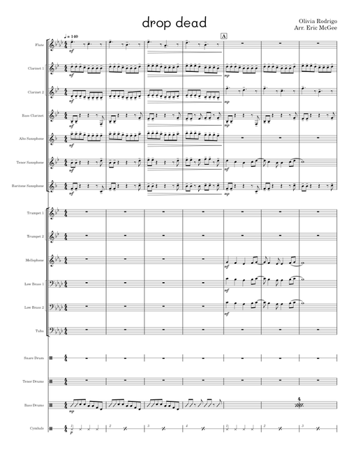 Drop Dead – Olivia Rodrigo - Marching Band Arrangement