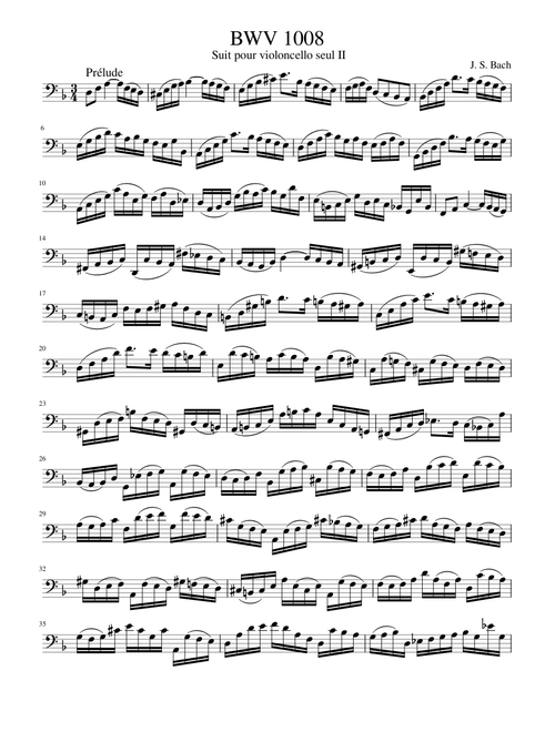BWV 1008 Cello Suite No.2 in D minor (A = 415 Hz) Harp sound