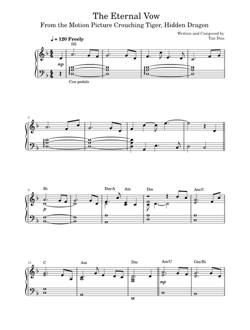 The eternal vow – Tan Dun (Paino)