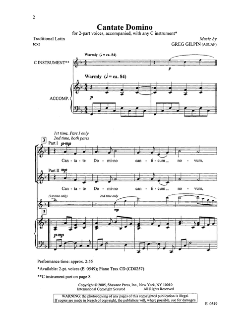 Cantate Domino - Claudio Monteverdi (Choral, 2-Part)