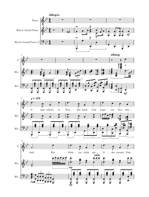 Teufelslied (SS marcshiert in Feindesland) [PIANO] custom arrangement + lyrics