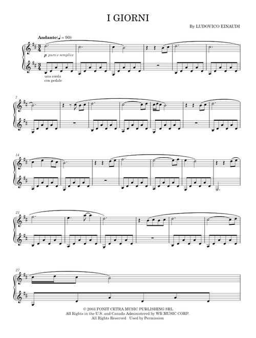 I Giorni - Ludovico Einaudi (Piano Solo)