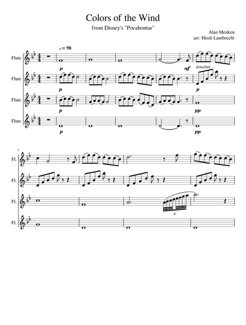 Colors of the Wind - Flute Quartet