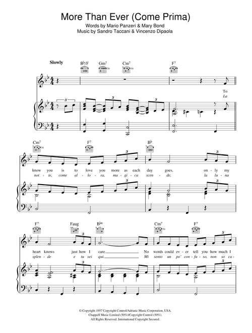 More Than Ever (Come Prima) - Marino Marini Quartet (Piano-Vocal-Guitar (Piano Accompaniment))