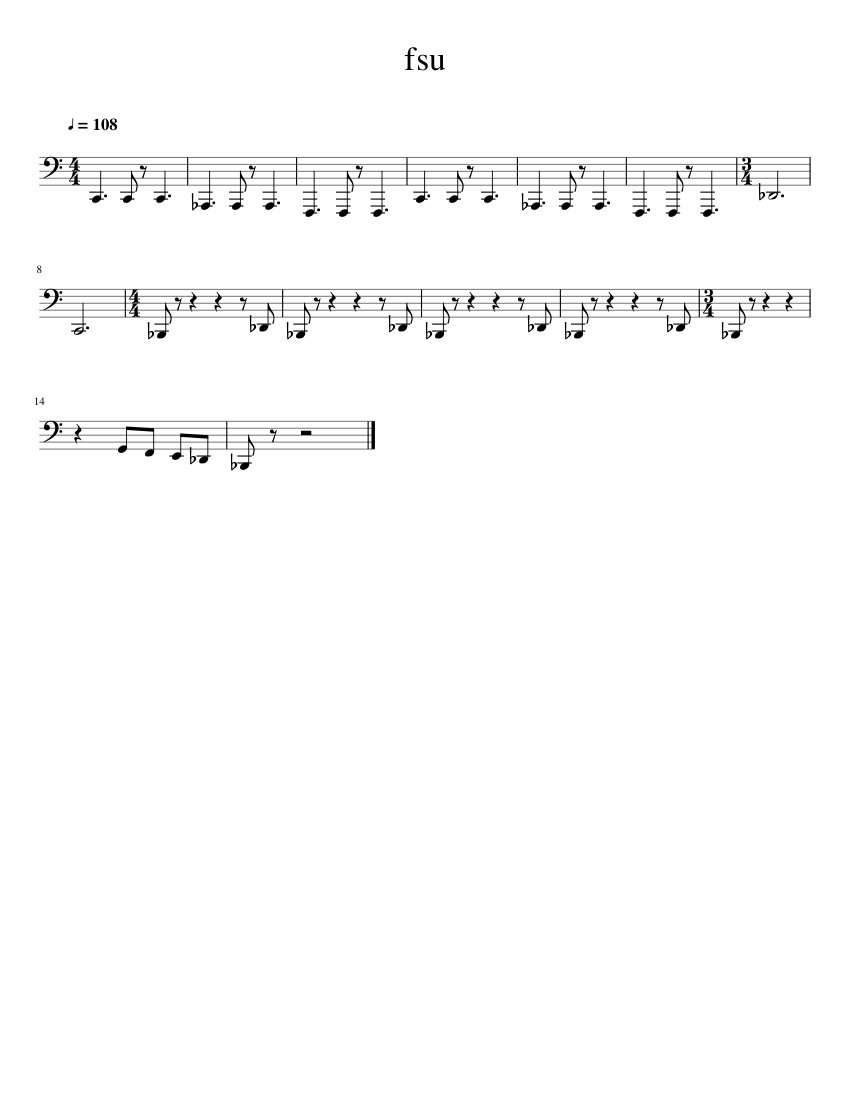 USF Festival Of Winds Audition Tuba Sheet music for Tuba (Solo