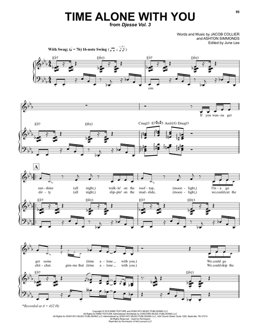 Time Alone With You (feat. Daniel Caesar) - Jacob Collier (Piano Vocal)