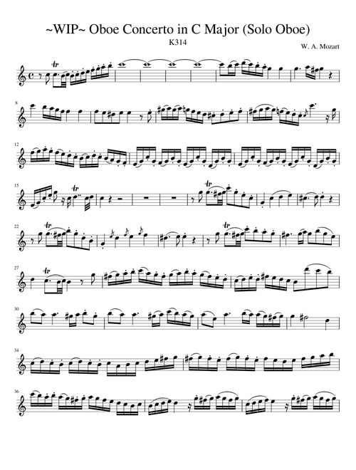(WIP) Mozart's Oboe Concerto in C, K314