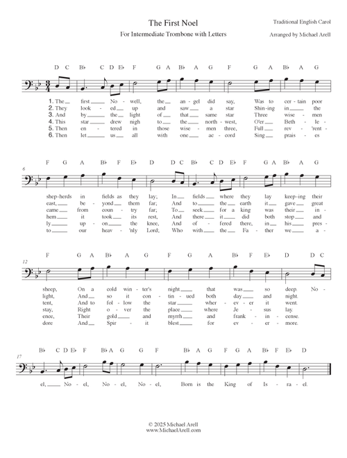 The First Noel for Trombone (Arr. Michael Arell) - Whitney Houston, tobyMac, Mariah Carey (Trombone Solo)