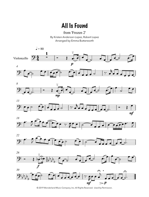 All Is Found (Arr. Emma Butterworth) - Robert Lopez, Kristen Anderson-Lopez (Cello Solo)