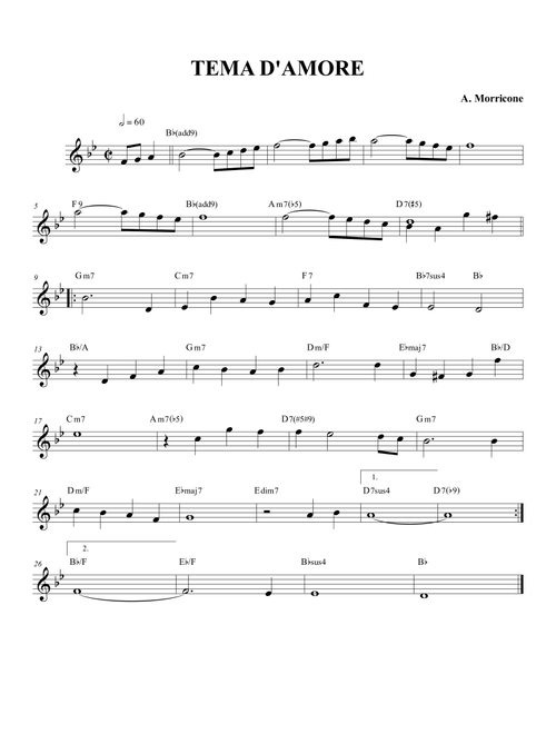 Love Theme (tema D'amore) (Arr. Luca Aletta) - Ennio Morricone, Andrea Morricone (Small Ensemble)