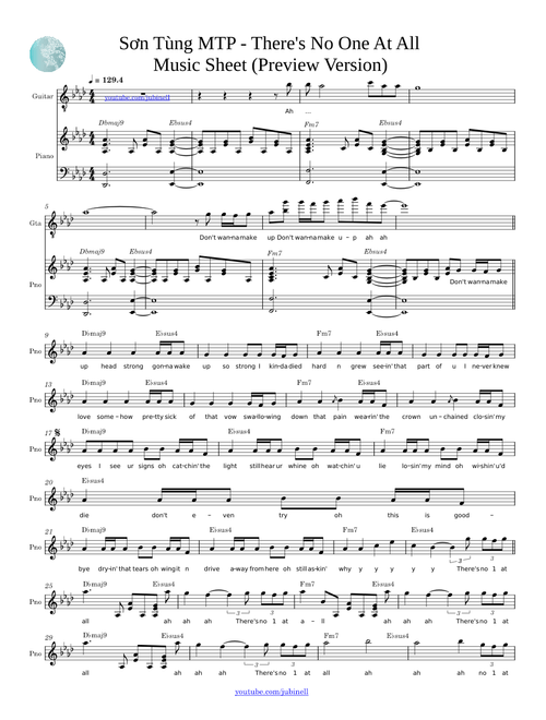 Sơn Tùng M-TP - There's No One At All Sheet Music | Sheet Nhạc