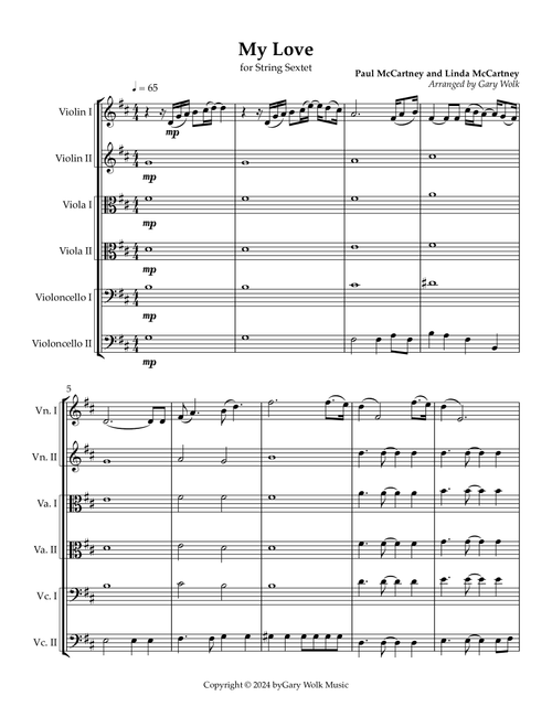 My Love (Arr. Gary Wolk) - Paul Mccartney & Wings (String Ensemble)