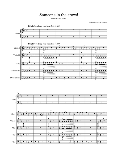 Someone In The Crowd (Arr. Enrique Llorens) - Justin Hurwitz (Orchestra)