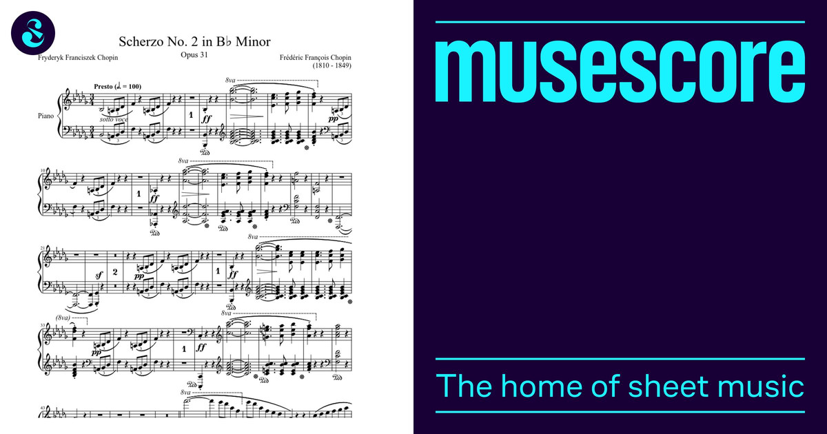 Scherzo No. 2 Opus 31 in B♭ Minor Sheet Music for Piano