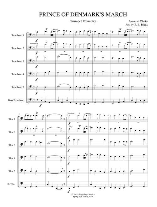 Prince of Denmark March (Arr. E. E. Biggs) - Jeremiah Clarke (Trombone Solo)