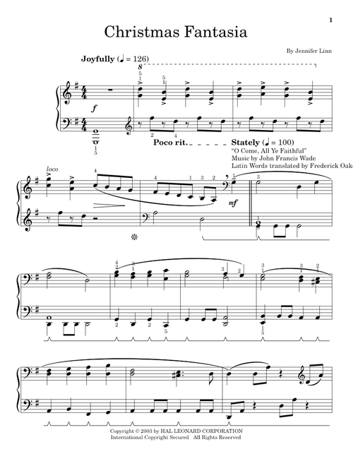 Christmas Fantasia - Jennifer Linn (Educational Piano)
