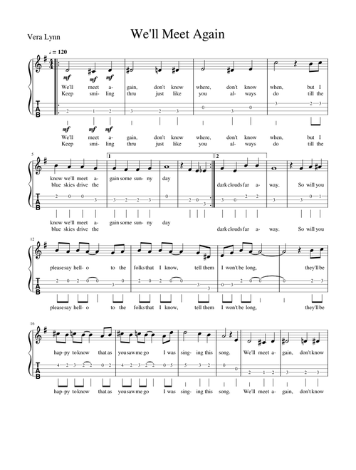 We'll Meet Again with lyrics