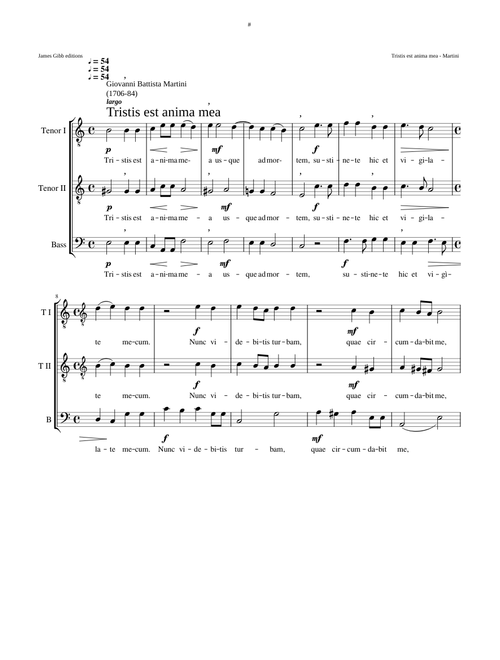 Tristis est anima mea - Giovanni Battista Martini