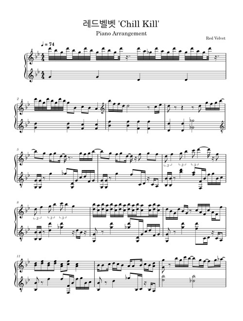 레드벨벳 'Chill Kill' - Red Velvet (Piano)