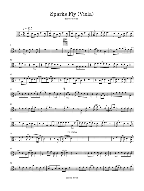 Sparks Fly (Viola)
