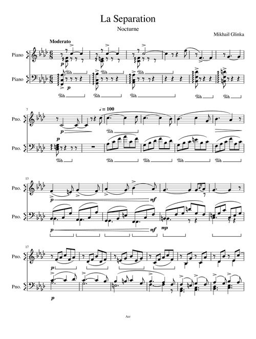 La_Separation (Arr. Zellev) - Mikhail Glinka (Piano Solo)