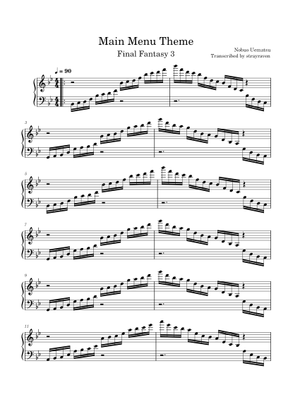 Final Fantasy III (1990) 05 - Opening Theme Sheet Music for