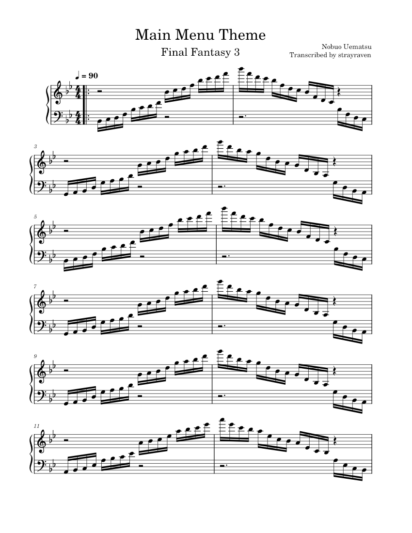 Main Menu Theme from Final Fantasy 3 – Nobuo Uematsu FF3