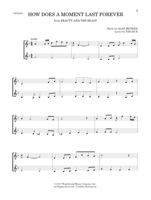 How Does A Moment Last Forever (from Beauty And The Beast) - Celine Dion (Violin Duet)