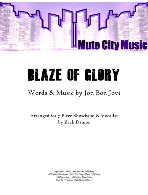Blaze Of Glory featured in the film YOUNG GUNS II (Arr. Zack Demos) - Jon Bon Jovi (Large Ensemble)
