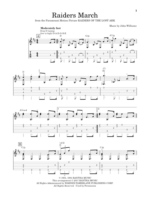 Raiders March - John Williams (Solo Guitar)