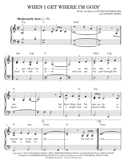 When I Get Where I'm Goin' - Brad Paisley featuring Dolly Parton (Easy Piano)