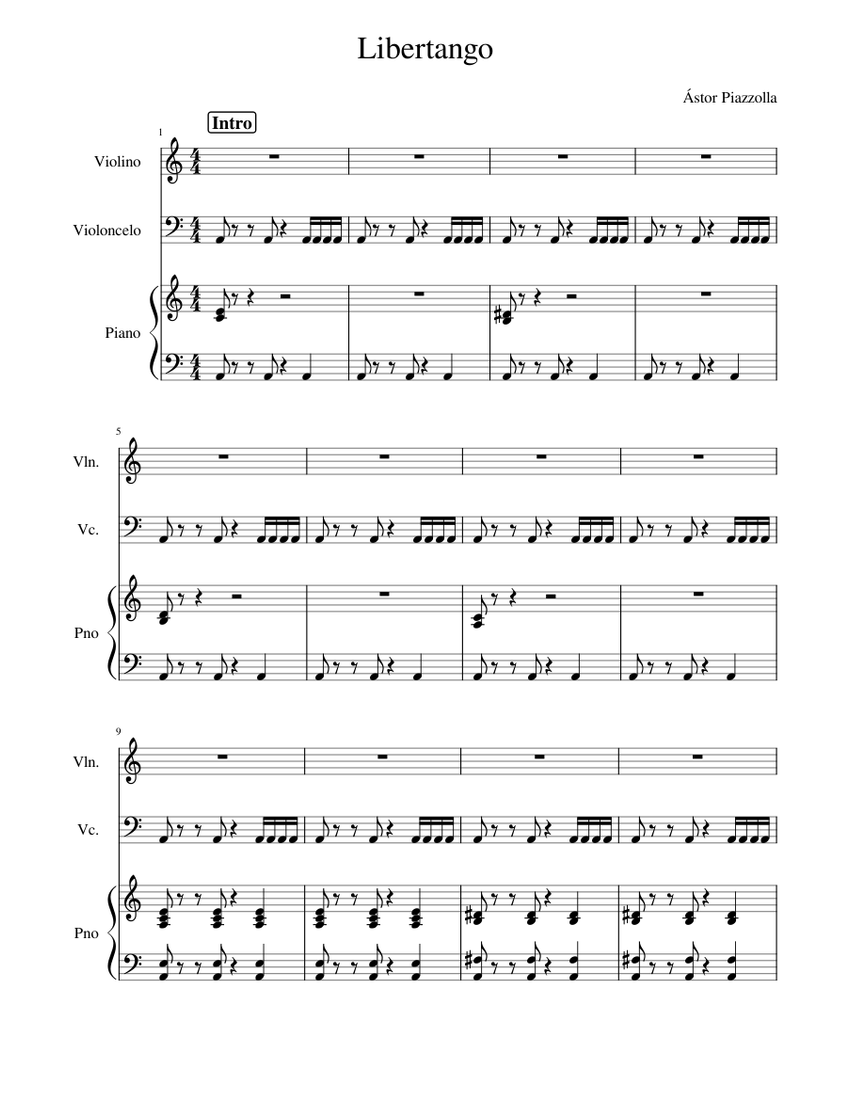 Libertango TC Sheet music for Piano, Violin, Cello (Piano Trio