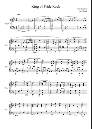 King Of Pride Rock Sheet Music for Piano, Violin, Clarinet other