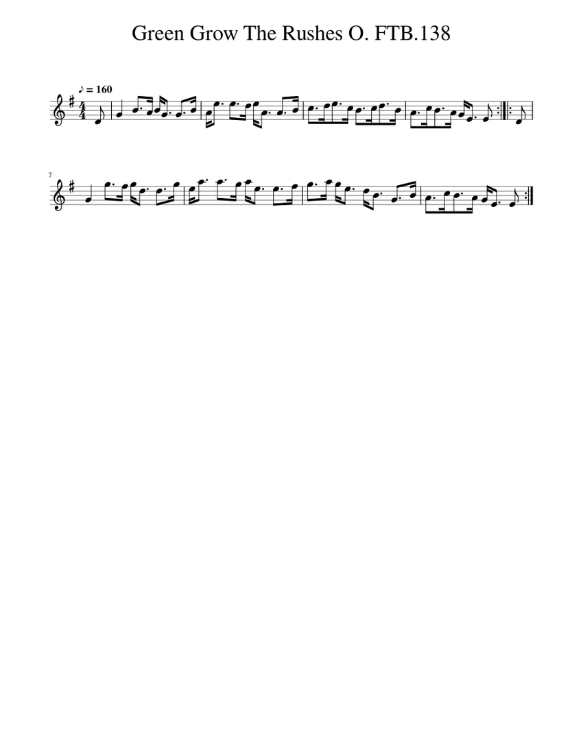 Green Grow The Rushes O. FTB.138 Sheet music for Piano (Solo