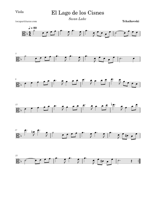 El lago de los cisnes – Música Clásica El lago de los cisnes - Solo Viola