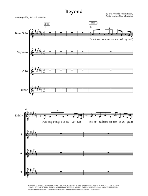 Beyond (Arr. Matt Lammin) - Leon Bridges (Choral, 4-Part)