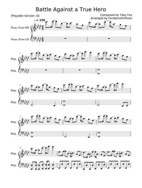 Undertale - Battle Against a True Hero (Piano)