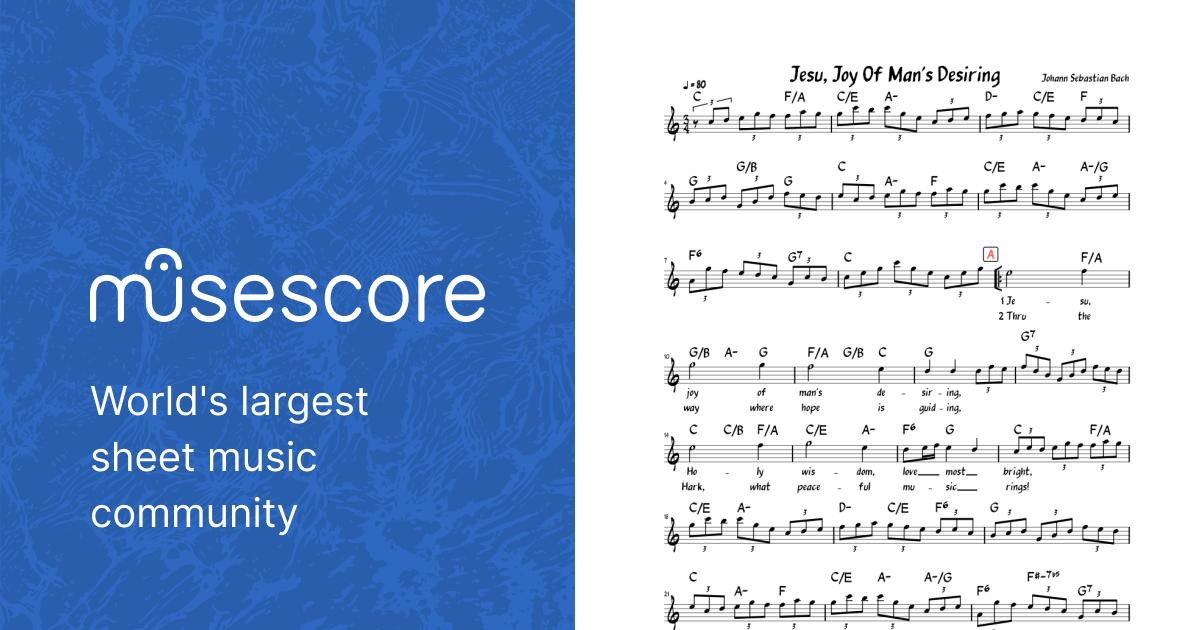 Jesu, Joy of Man's Desiring (Lead sheet with lyrics ) Sheet