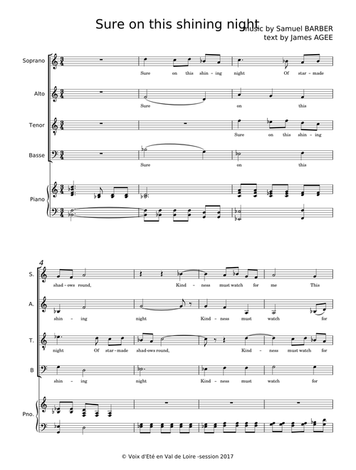 Sure On This Shining Night - Samuel Barber