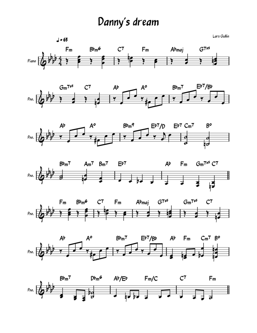 danny-s-dream-sheet-music-for-piano-solo-musescore
