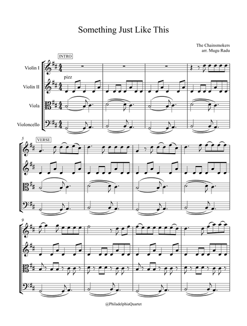 Something Just Like This (Arr. Mugu Radu) - The Chainsmokers & Coldplay (String Quartet)
