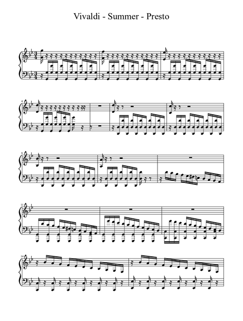 Vivaldi - Summer - Piano