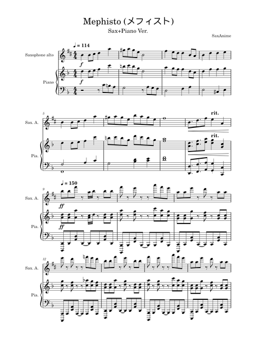 Mephisto (メフィスト) Sax/Piano - Oshi no Ko ED1