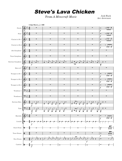 Steve's Lava Chicken : Marching Band Arr.