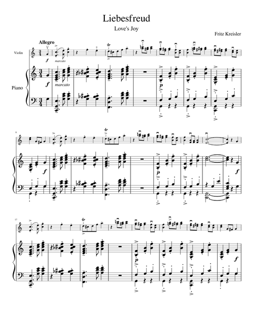Liebesfreud from Alt-Wiener Tanzweisen (Love's Joy from 3 Old Viennese Dances) by Fritz Kreisler